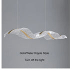 Nordic Creative Led Chandelier Design Long Wave Pendant Lights Restaurant Bar Lamp Dining Room Home Decor Hanging Light Fixture