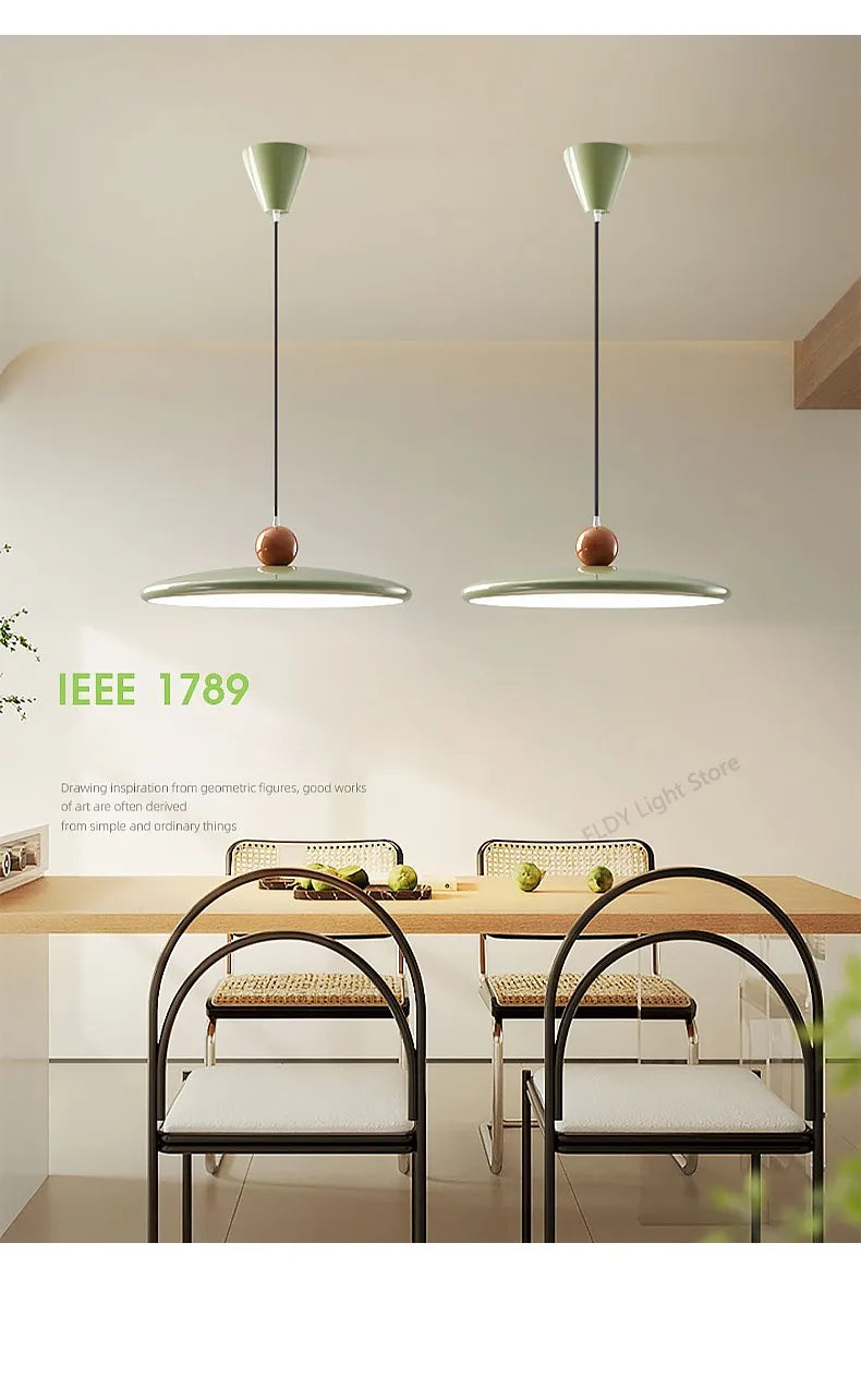 Restaurant chandelier Nordic cream style UFO bar island table light modern simple  French dining table dining room lamps