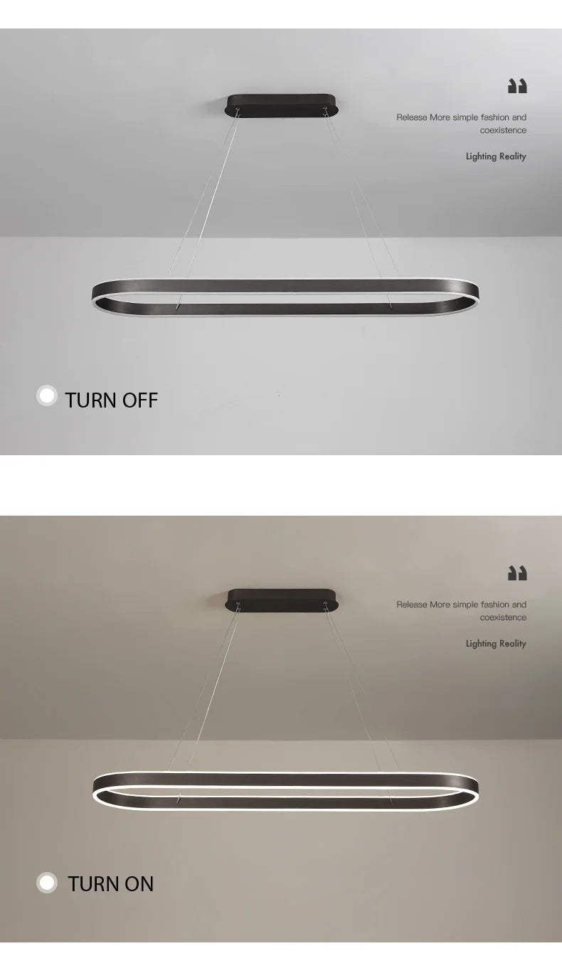 Nordic LED Restaurant Chandelier Ring Aluminum Chandelier Suitable For Kitchen Restaurant Hanging Chandelier Lustre Lighting