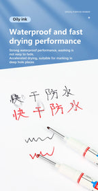 4Pcs Deep Hole Long Nib Markers For Pen Set Waterproof Fine Tip for Metal, wood & Furniture Marking