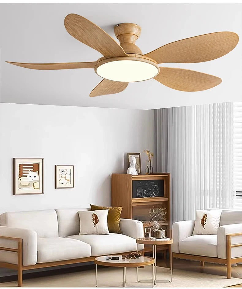 52inch Modern LED 60W Low Floor DC Motor 35W Ceiling Fans With Remote Control Simple Ceiling Fan With Light Home Fan 220V