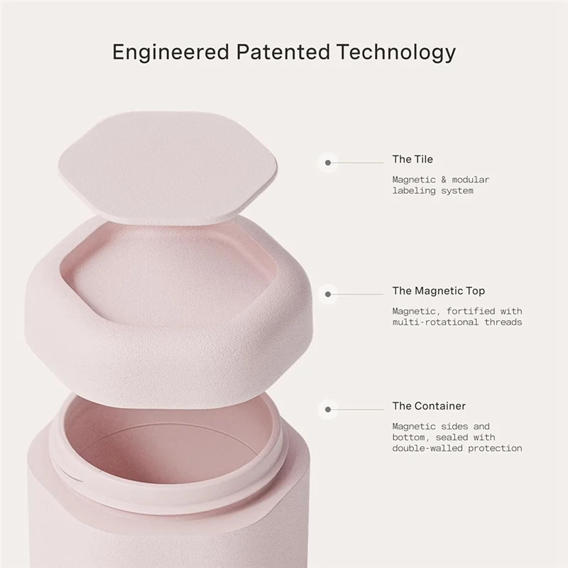 Carry On Travel Essential 3Pcs 1.32Oz Body Care Capsule Set Magnetic Container With Lids