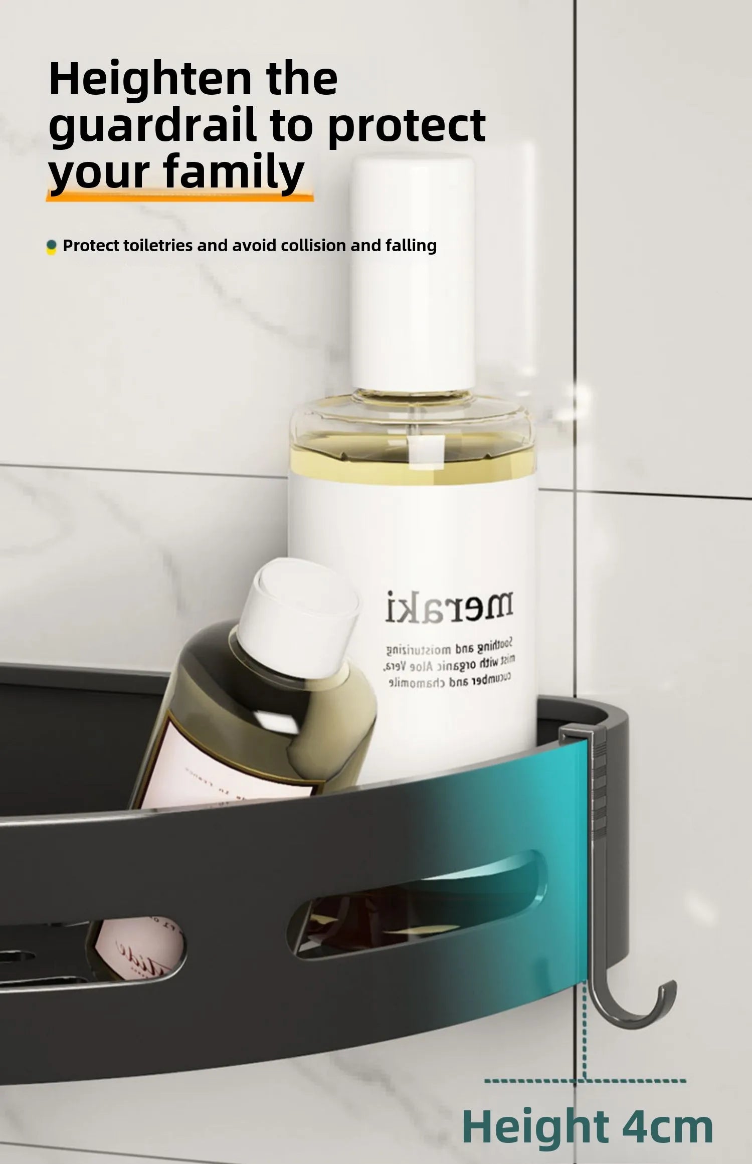 2/3Pc Strong Adhesive No-Drill Shower Shelf – Waterproof Wall Storage Organizer for Bathroom