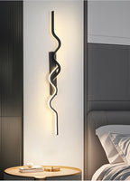 Wall Sconce Black LED Wall Lamp 80/100CM Long Strip Irregular Light Bedroom Bedside Lights Decorative Background Home Decor