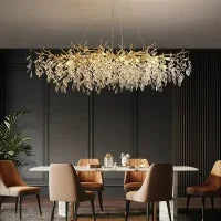 American Black Metal E14 Led Chandelier Living Room Crystal Hanging Lamp Art Decor Home Lighting Led Lamparas Luminarias