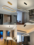 Nordic LED Restaurant Chandelier Ring Aluminum Chandelier Suitable For Kitchen Restaurant Hanging Chandelier Lustre Lighting