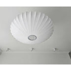 E27 Hanging Lights Silk White Dia40.cm Chandeliers Oval Shade LED Lights for Living room Restaurants Dining Room