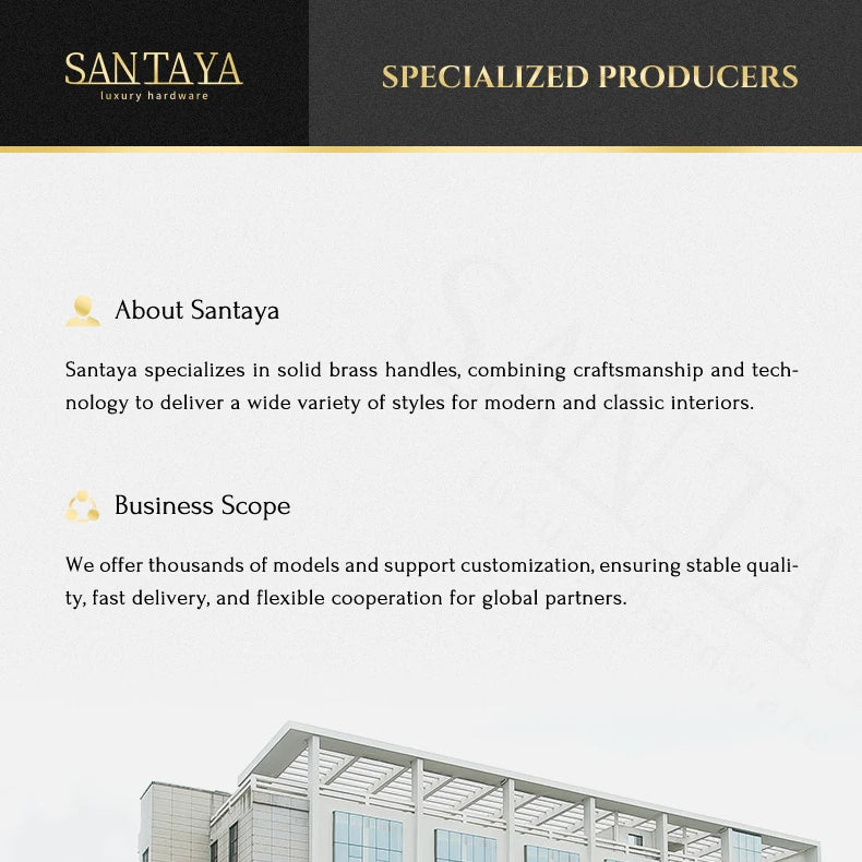 Santaya Solid Brass Kitchen Cabinet Handle PVD Gold Furniture Pulls Wardrobe Long Handles Dresser Drawer Knobs