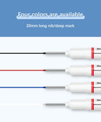 4Pcs Deep Hole Long Nib Markers For Pen Set Waterproof Fine Tip for Metal, wood & Furniture Marking