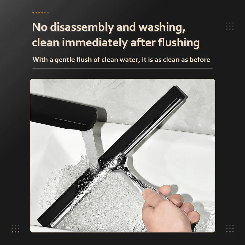 All-Purpose Shower Squeegee 10'' Golden Color Silicone Scrape Stainless Steel Handle Wiper Bathroom Mirror Glass Car Squeegee