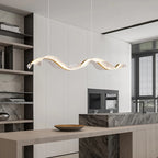 Nordic Creative Led Chandelier Design Long Wave Pendant Lights Restaurant Bar Lamp Dining Room Home Decor Hanging Light Fixture