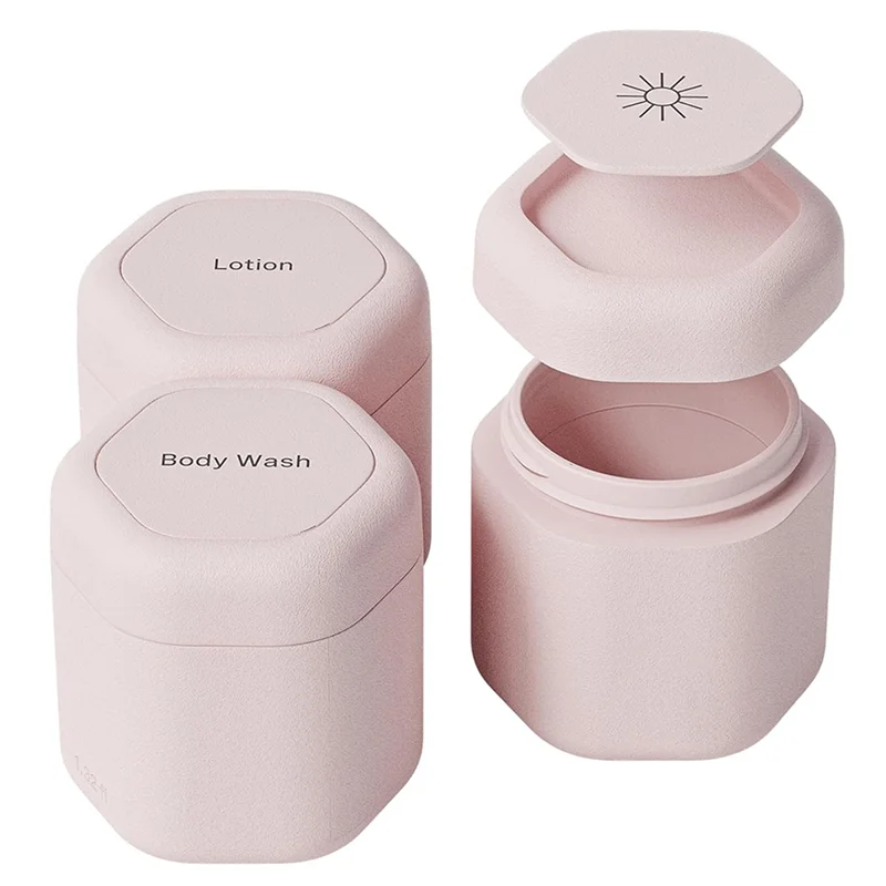 Carry On Travel Essential 3Pcs 1.32Oz Body Care Capsule Set Magnetic Container With Lids