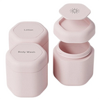 Carry On Travel Essential 3Pcs 1.32Oz Body Care Capsule Set Magnetic Container With Lids
