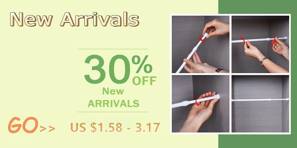 18-110cm Multifunctional Spring Loaded Extendable Rod Adjustable Curtain Telescopic Pole Household Hanging Rods Bathroom Product