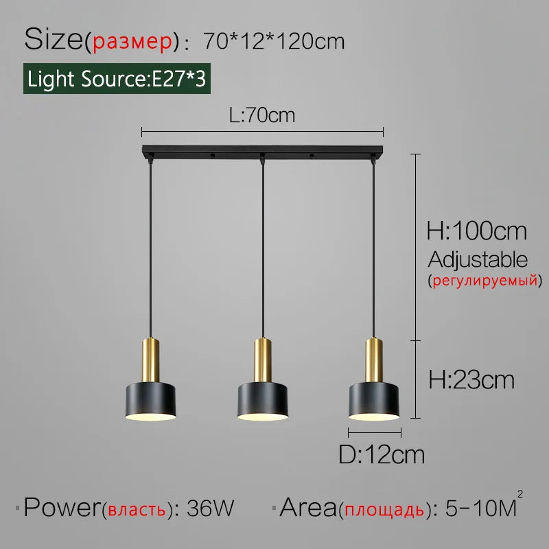 Minimalist dining room chandelier, modern Nordic lamp, light luxury living room lamp, long dining table, bar table lamp