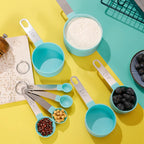 8pcs Measuring Cups & Spoons Set,Stackable Nesting Measure Cups with Stainless Steel Handle,Kitchen Gadgets for Cooking & Baking