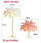 Living Room Sofa Side Floor Lamp Nordic Creative Ostrich Feather Standing Floor Light Home Decor Indoor Bedroom Bedside Fixture