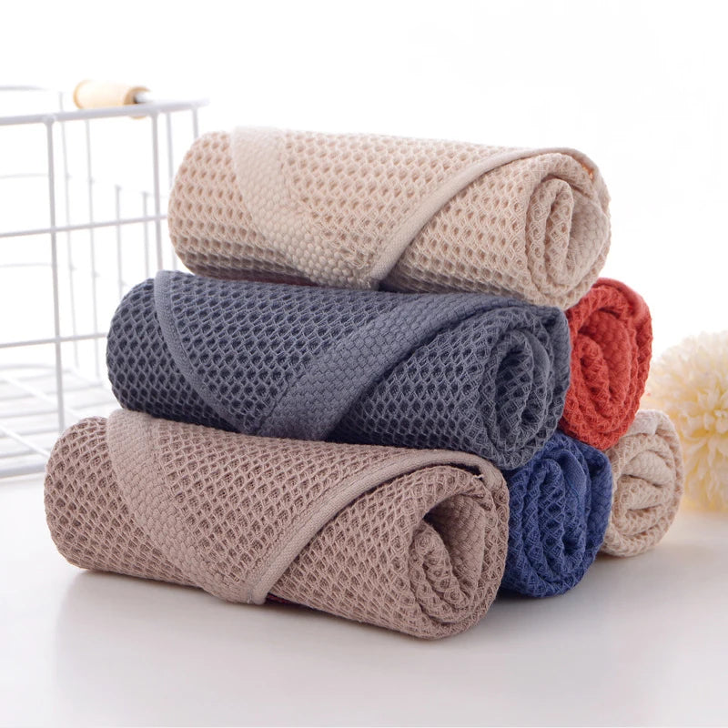New 100% Cotton Dishcloth Ultra Soft Absorbent Kitchen Towel Household Cleaning Cloth Wash Cloth Kitchen Accessories