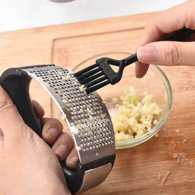 1Pcs Stainless Steel Garlic Press Crusher Manual Garlic Mincer Chopping Garlic Tool Home Garlic Masher Artifact Kitchen Gadget