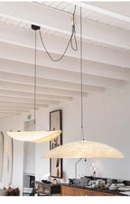 Modern Led Home Decoration Lustre Vertigo Chandelier Fabric Lampshade Light Dining Room Simple Nordic Living Room Ceiling Lamp