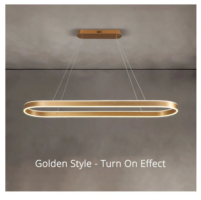 Nordic LED Restaurant Chandelier Ring Aluminum Chandelier Suitable For Kitchen Restaurant Hanging Chandelier Lustre Lighting