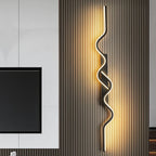 Wall Sconce Black LED Wall Lamp 80/100CM Long Strip Irregular Light Bedroom Bedside Lights Decorative Background Home Decor