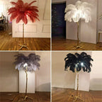 Living Room Sofa Side Floor Lamp Nordic Creative Ostrich Feather Standing Floor Light Home Decor Indoor Bedroom Bedside Fixture
