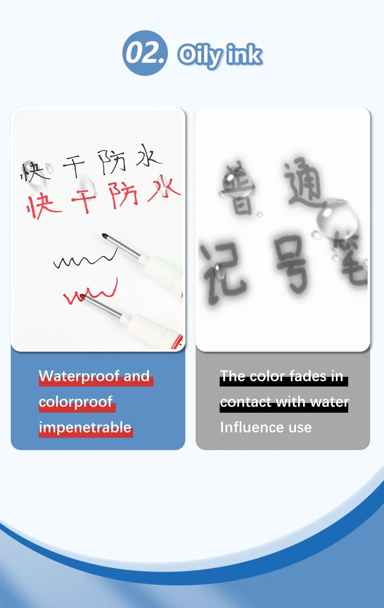 4Pcs Deep Hole Long Nib Markers For Pen Set Waterproof Fine Tip for Metal, wood & Furniture Marking