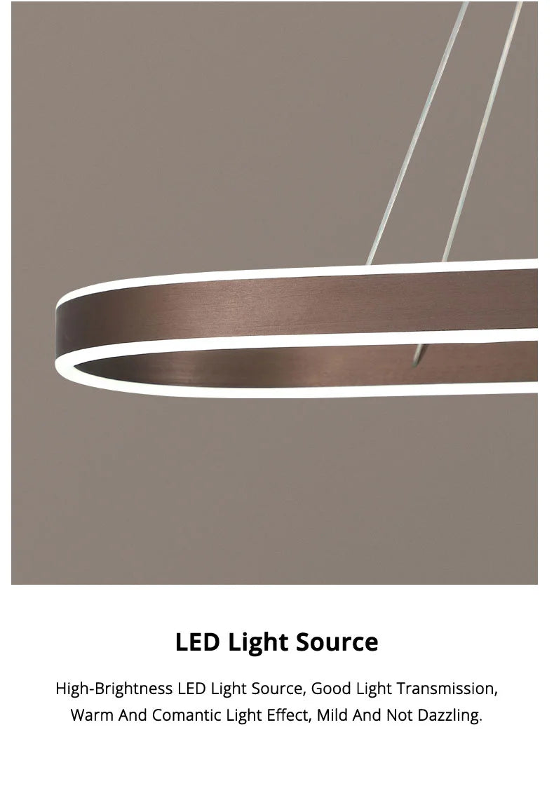 Nordic LED Restaurant Chandelier Ring Aluminum Chandelier Suitable For Kitchen Restaurant Hanging Chandelier Lustre Lighting