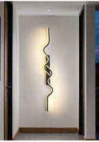 Wall Sconce Black LED Wall Lamp 80/100CM Long Strip Irregular Light Bedroom Bedside Lights Decorative Background Home Decor