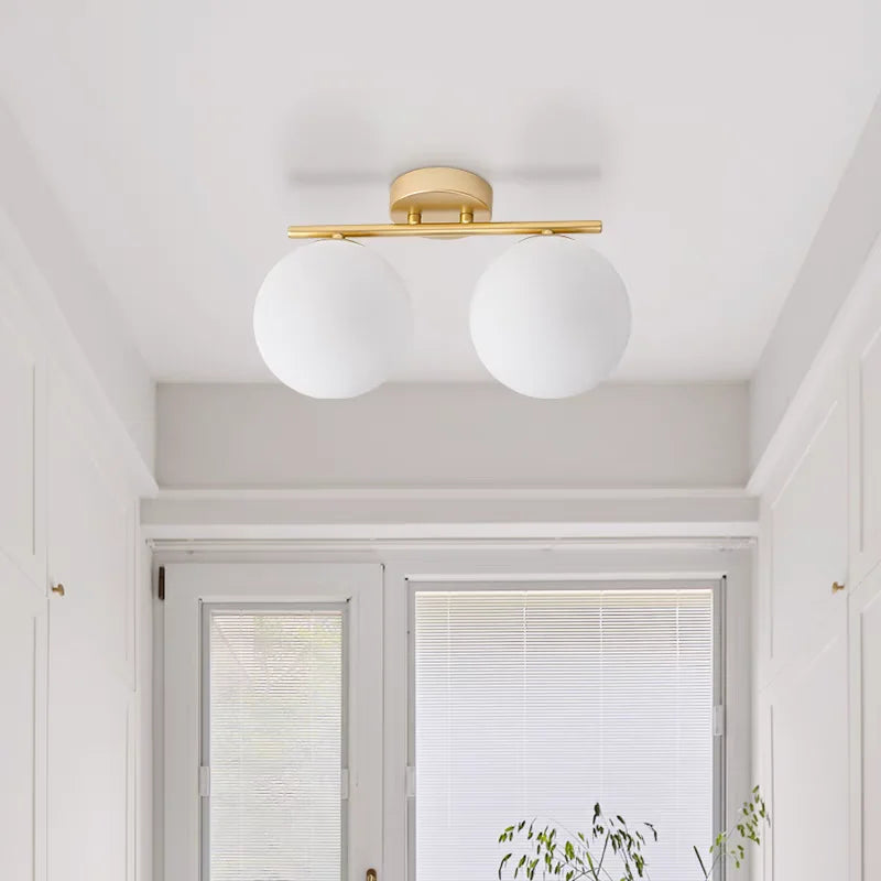 LED Glass Wall lamp Creative White Ball  LED Corridor Lamp Entrance Cloakroom Balcony Bedroom Dining Room Lighting Fixtures