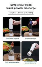 Electric Automatic Mill Pepper And Salt Grinder With LED Light Adjustable Coarseness Spice Grinder Kitchen Cooking Tool