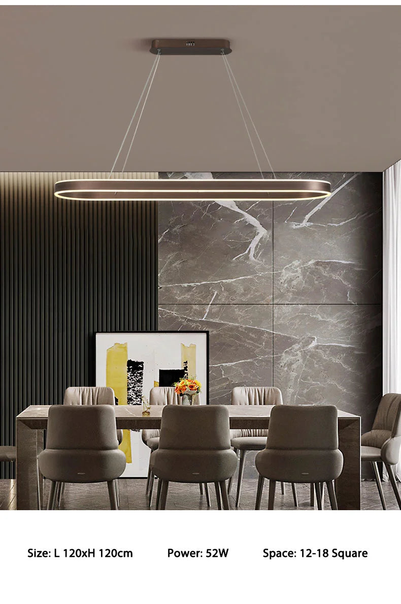 Nordic LED Restaurant Chandelier Ring Aluminum Chandelier Suitable For Kitchen Restaurant Hanging Chandelier Lustre Lighting