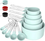 8pcs Measuring Cups & Spoons Set,Stackable Nesting Measure Cups with Stainless Steel Handle,Kitchen Gadgets for Cooking & Baking