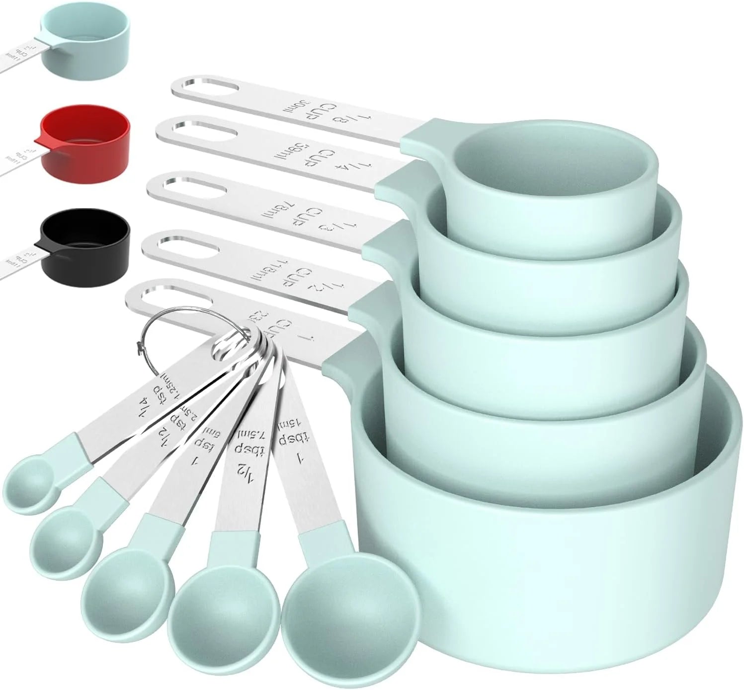 8pcs Measuring Cups & Spoons Set,Stackable Nesting Measure Cups with Stainless Steel Handle,Kitchen Gadgets for Cooking & Baking