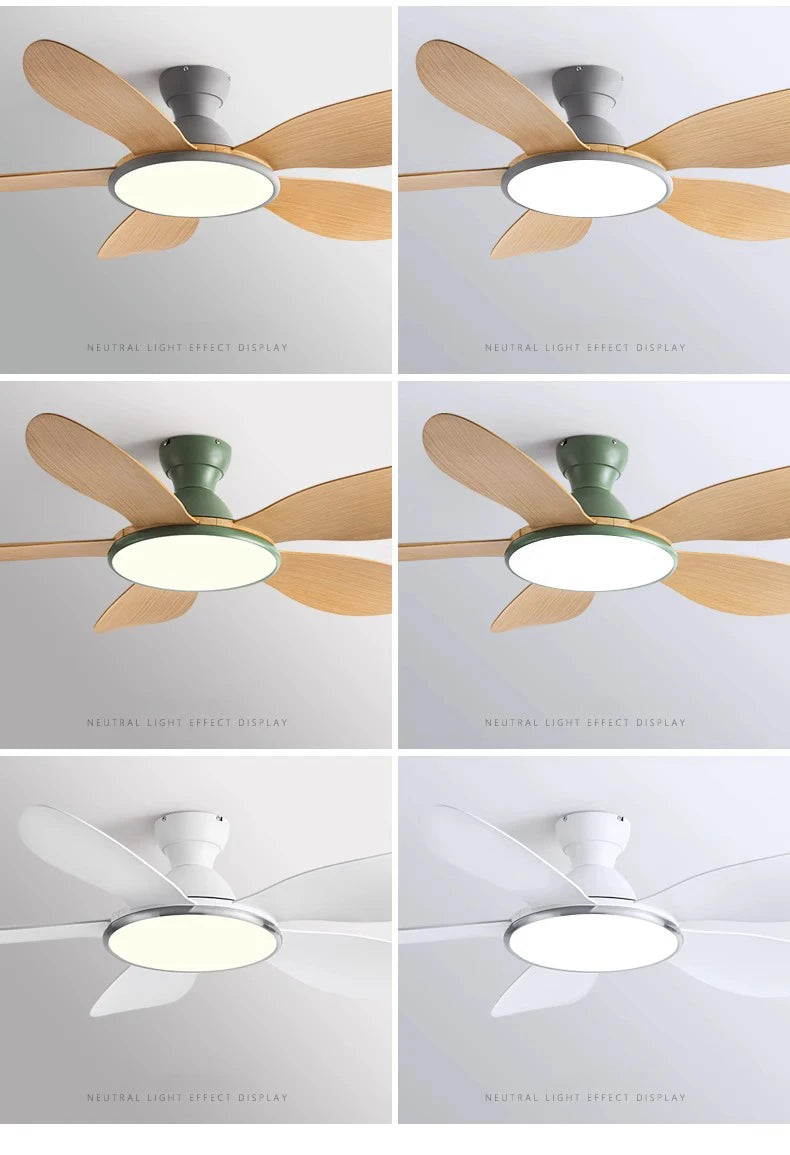 52inch Modern LED 60W Low Floor DC Motor 35W Ceiling Fans With Remote Control Simple Ceiling Fan With Light Home Fan 220V