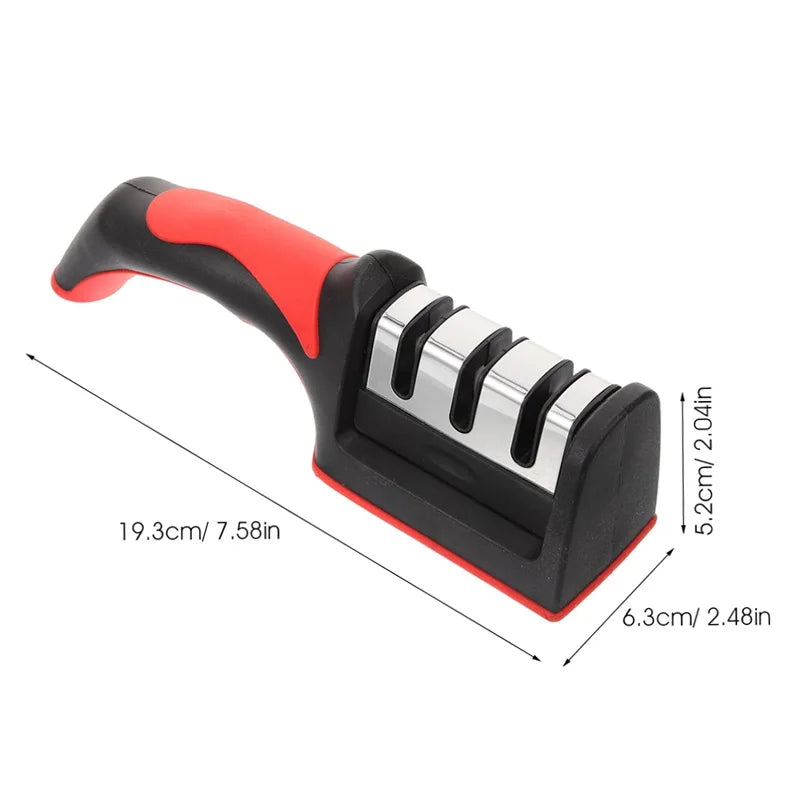 3-Stage Knife Sharpener - Manual Knife Sharpening Tool for Home Use, Quick & Easy Blade Maintenance, Home Kitchen Essential