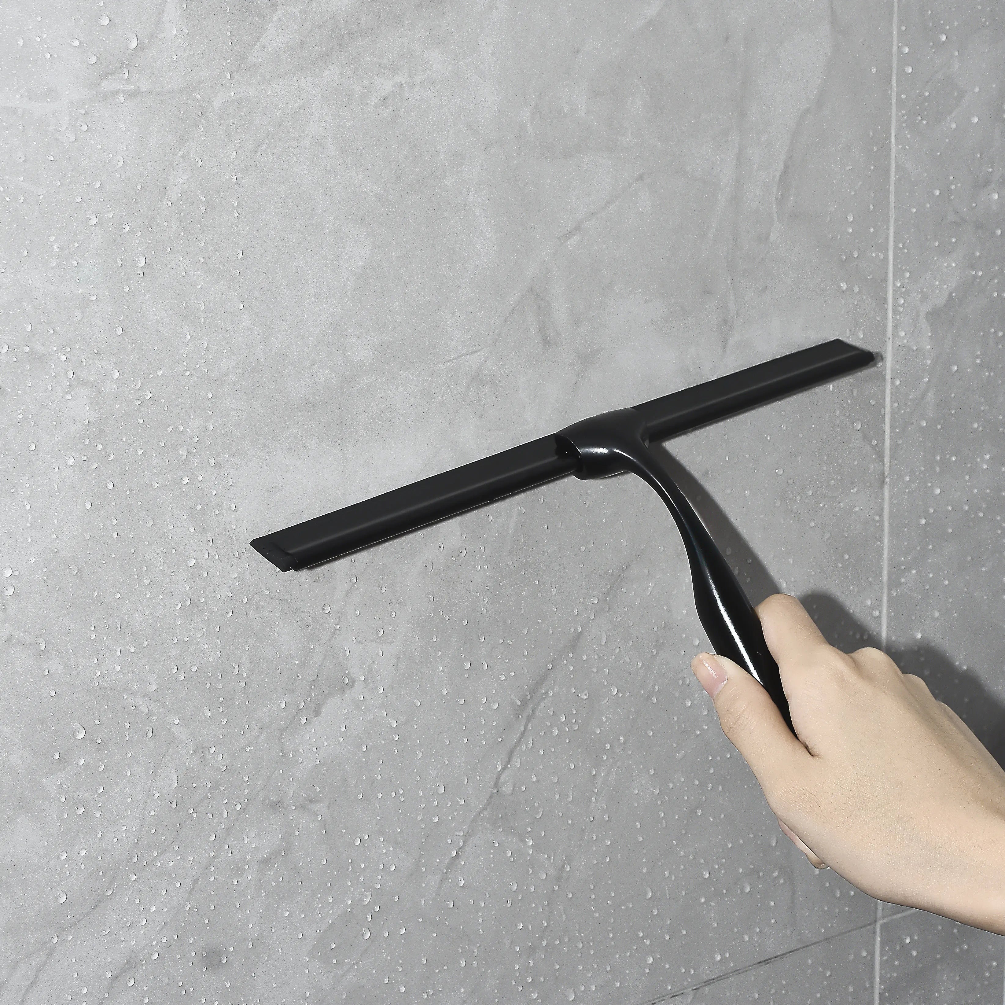 All-Purpose Shower Squeegee 10'' Golden Color Silicone Scrape Stainless Steel Handle Wiper Bathroom Mirror Glass Car Squeegee