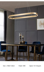 Nordic LED Restaurant Chandelier Ring Aluminum Chandelier Suitable For Kitchen Restaurant Hanging Chandelier Lustre Lighting