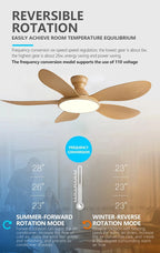 52inch Modern LED 60W Low Floor DC Motor 35W Ceiling Fans With Remote Control Simple Ceiling Fan With Light Home Fan 220V