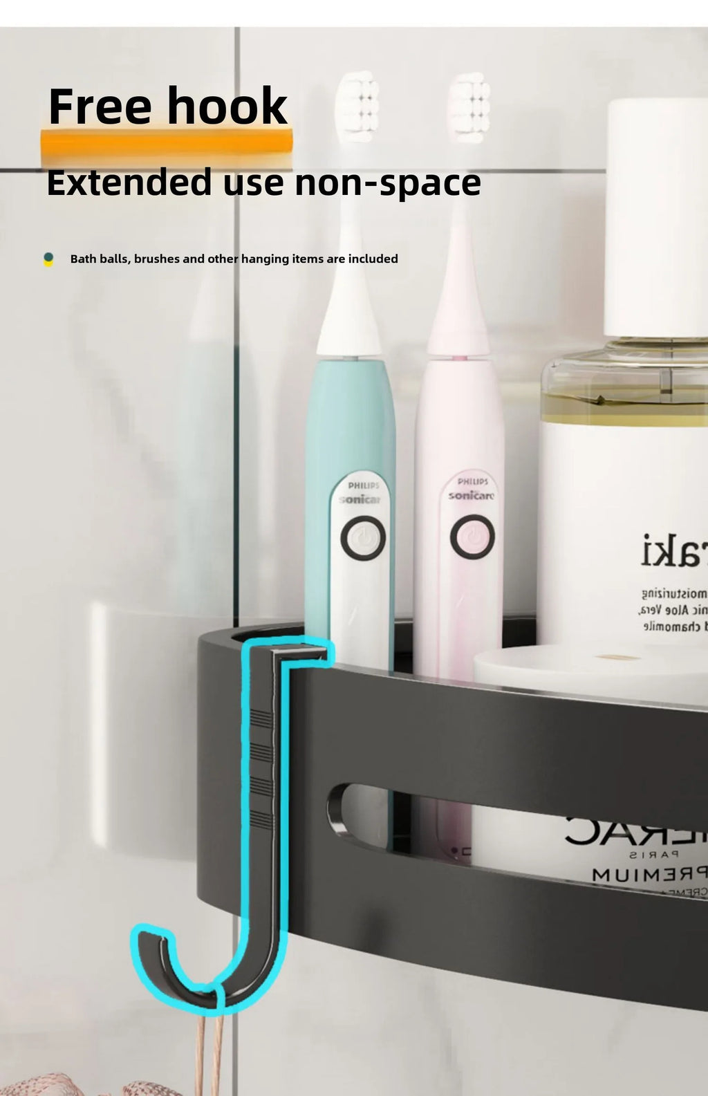 2/3Pc Strong Adhesive No-Drill Shower Shelf – Waterproof Wall Storage Organizer for Bathroom