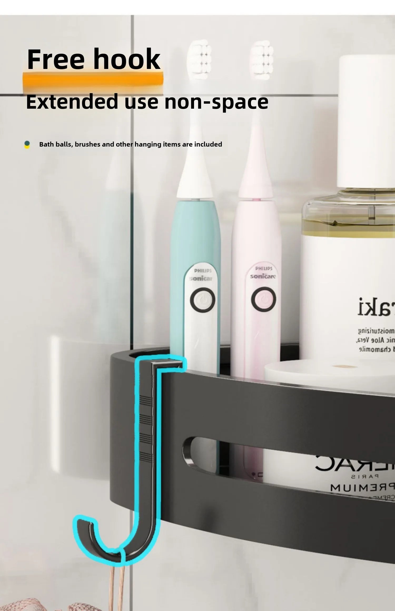 2/3Pc Strong Adhesive No-Drill Shower Shelf – Waterproof Wall Storage Organizer for Bathroom