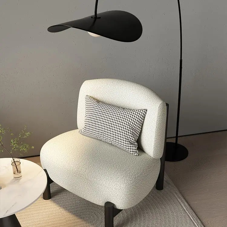 Wabi-sabi Single Designer Lazy Sofa Homestay Lamb Velvet Discuss Reception Lounge Chair Bedroom Living Room Furniture