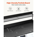 Washer Dryer Countertop with Shelf, 54" x 27" Wooden Laundry Countertop with 2 Hooks & No-Slip Pads