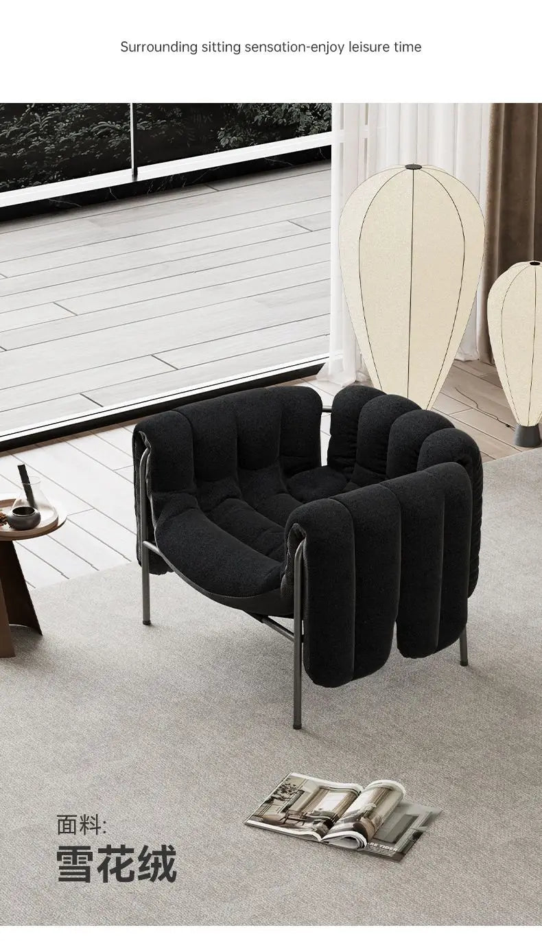 Italian Single Sofa  Designer  Vintage  Modern  Living Room Balcony  Lounger  Lounge Chair  Casual