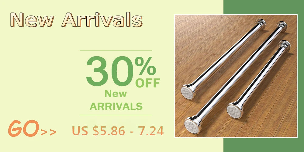 18-110cm Multifunctional Spring Loaded Extendable Rod Adjustable Curtain Telescopic Pole Household Hanging Rods Bathroom Product