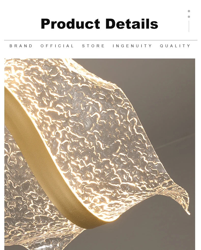 Nordic Creative Led Chandelier Design Long Wave Pendant Lights Restaurant Bar Lamp Dining Room Home Decor Hanging Light Fixture