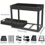 2-Tier Sliding Under Sink Organizer Multifunctional Space-Saving Bathroom Cabinet Basket Storage Drawer Under Cabinet Box