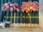 Living Room Sofa Side Floor Lamp Nordic Creative Ostrich Feather Standing Floor Light Home Decor Indoor Bedroom Bedside Fixture