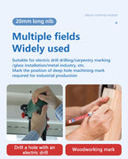 4Pcs Deep Hole Long Nib Markers For Pen Set Waterproof Fine Tip for Metal, wood & Furniture Marking